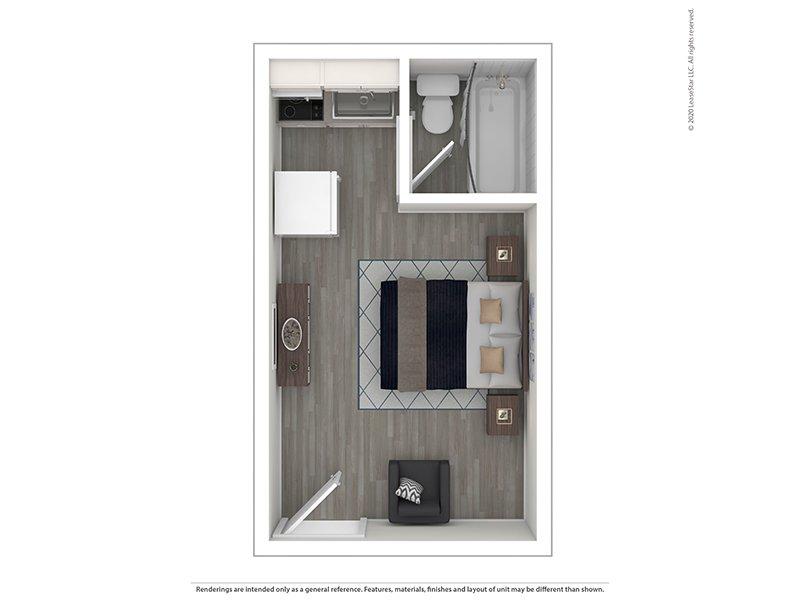 The Incline Apartments Floor Plan Studio