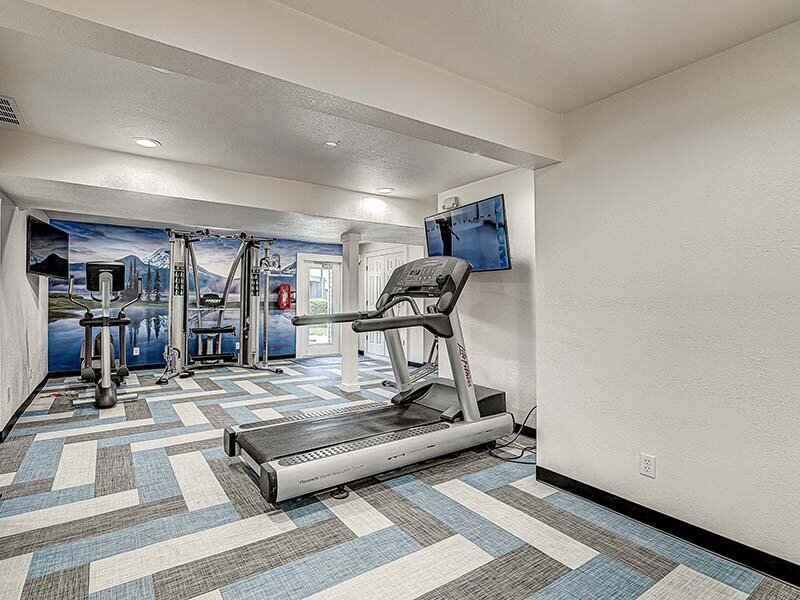 Community Exercise Room with Treadmill | Avia Lofts at Founders Road