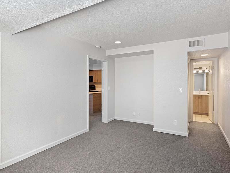 Apartment Hallway with Carpeted Flooring and View of Hallway | Avia at 110th St