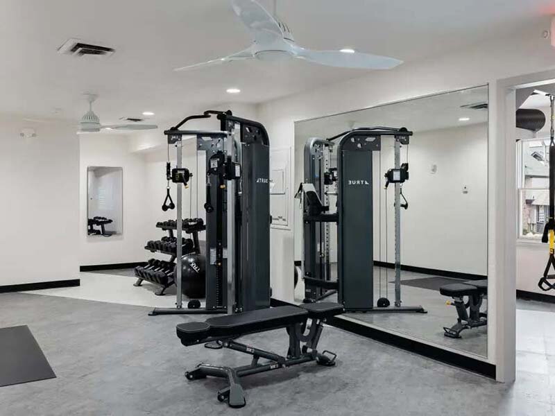 Community Fitness Area with Weights | Avia at 110th St