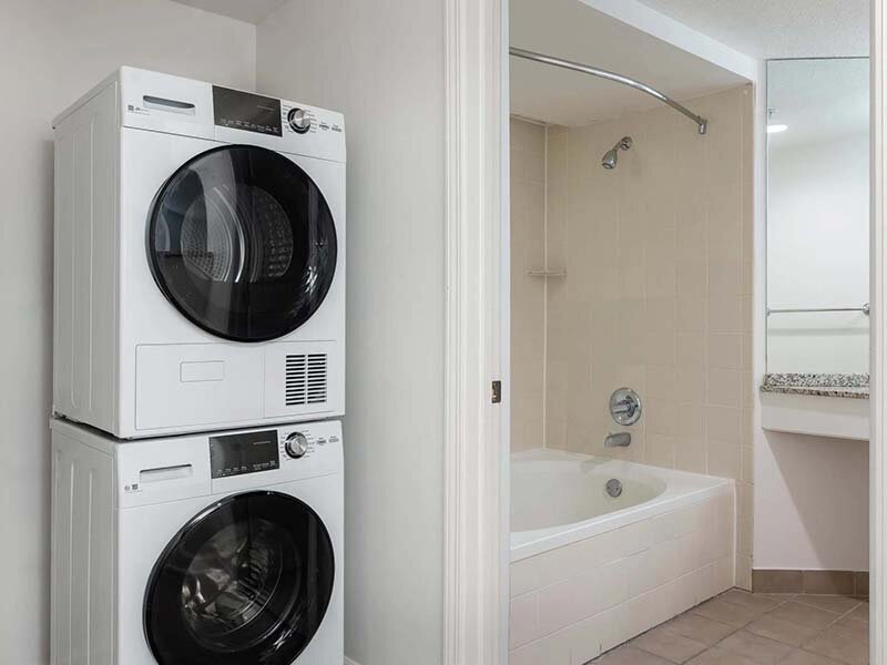Bathroom with Views of Laundry | Avia on College Boulevard