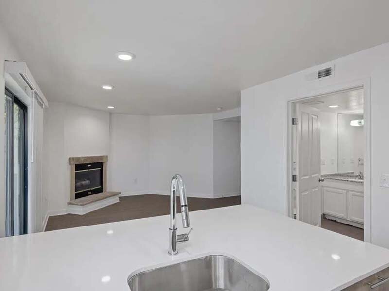 Living Room with View of Kitchen Sink | Avia on College Boulevard