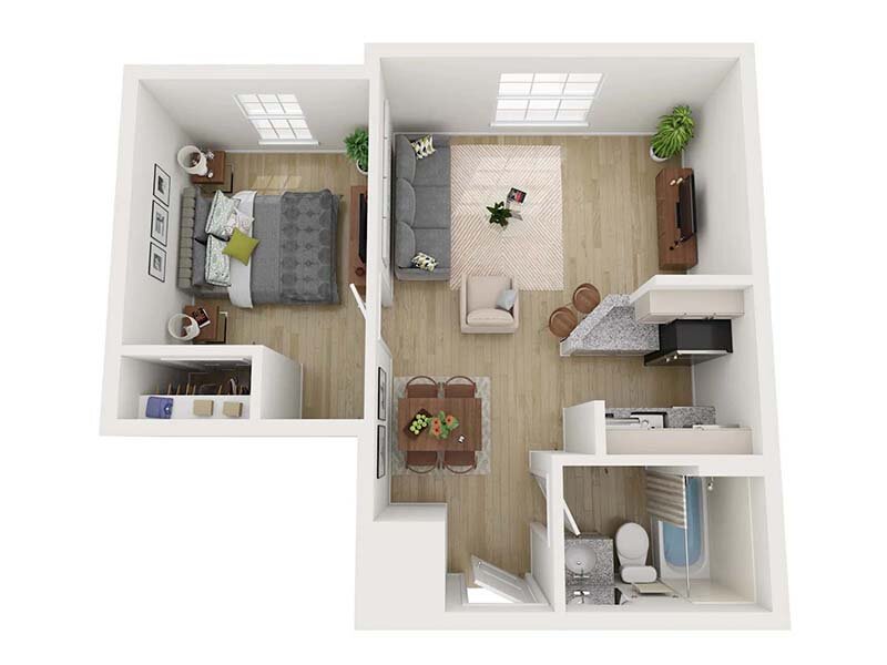 Avia Lofts at North Shore Floor Plan One Bedroom x One Bathroom