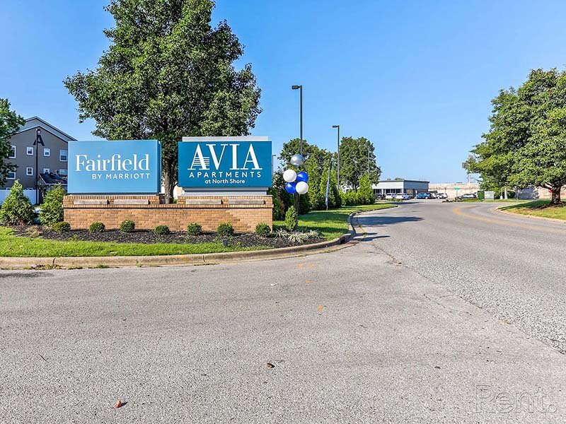 Apartment Monument Sign with Landscaping | Avia Lofts at North Shore