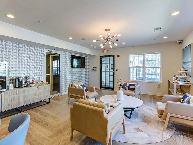 Clubhouse with Chandelier and Window | Avia Lofts at North Shore