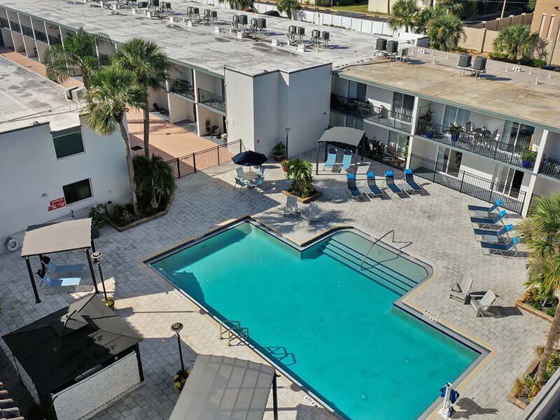 Aerial View of Outdoor Swimming Pool | Avia At Reedy Creek