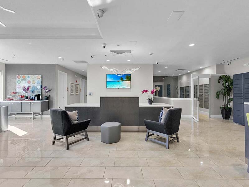 Community Clubhouse with Seating and Television | Avia At Reedy Creek