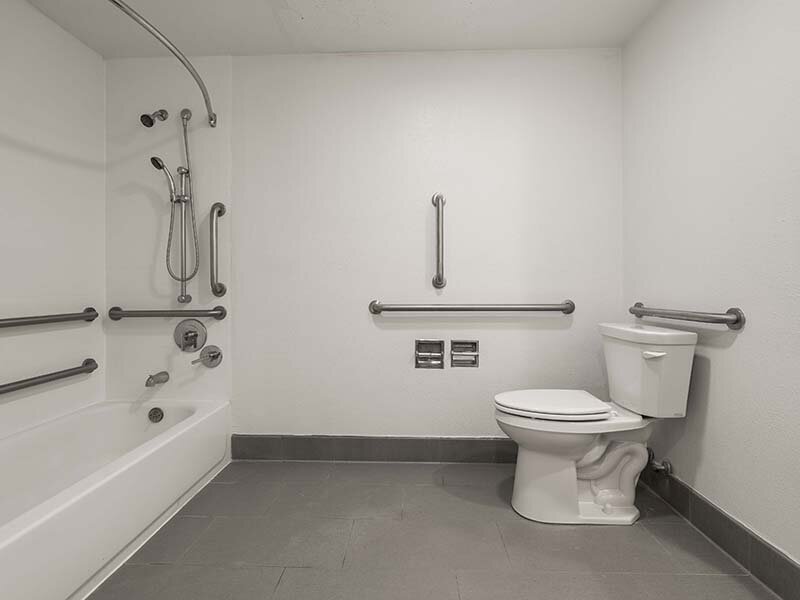 Bathroom with Support Handles | Avia Lofts on Parkway