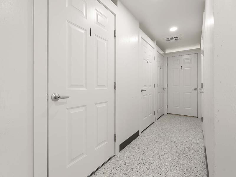 Apartment Hallway with Ceiling Lights and Doors | Avia Lofts on Parkway
