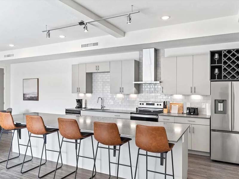 Kitchen with Prep Island | Paperbox Lofts