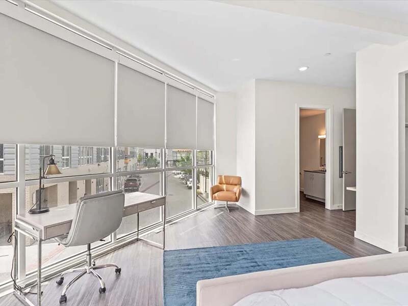 Bedroom with Large Windows | Paperbox Lofts