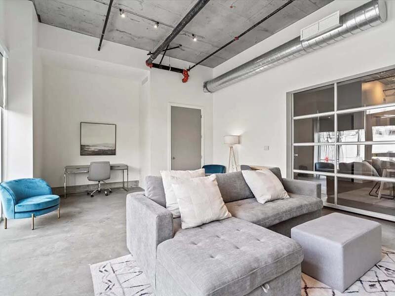Industrial Front Room | Paperbox Lofts