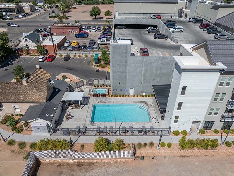 Aerial View of Community Swimming Pool | City View St. George