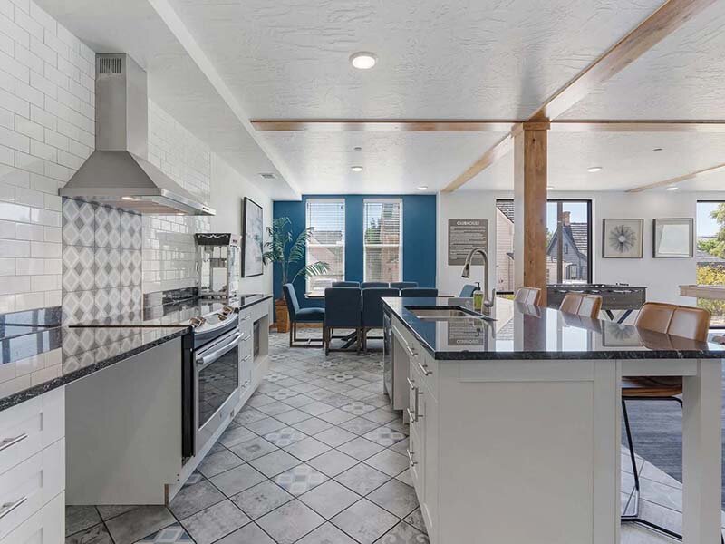 Kitchen with Warmer and Seating | City View St. George
