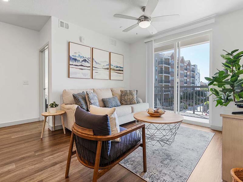 Living Room and Ceiling Fan with Window | City View St. George
