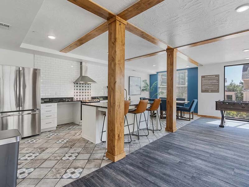 Community Clubhouse with Pool Tables and Kitchen | City View St. George