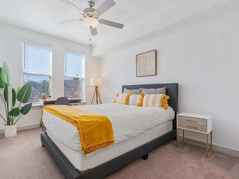 Bedroom with Ceiling Fixture and Wall Art | City View St. George