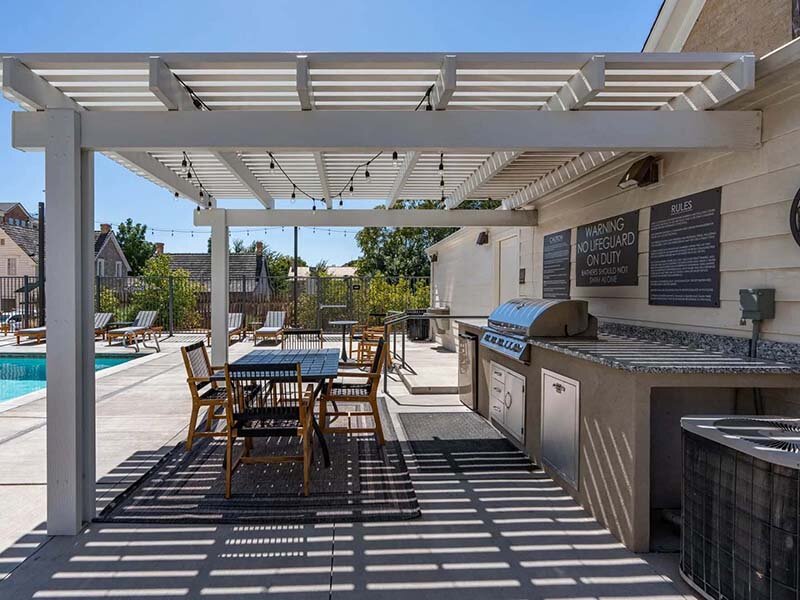 Community BBQ Grills and Seating with Pavilion | City View St. George