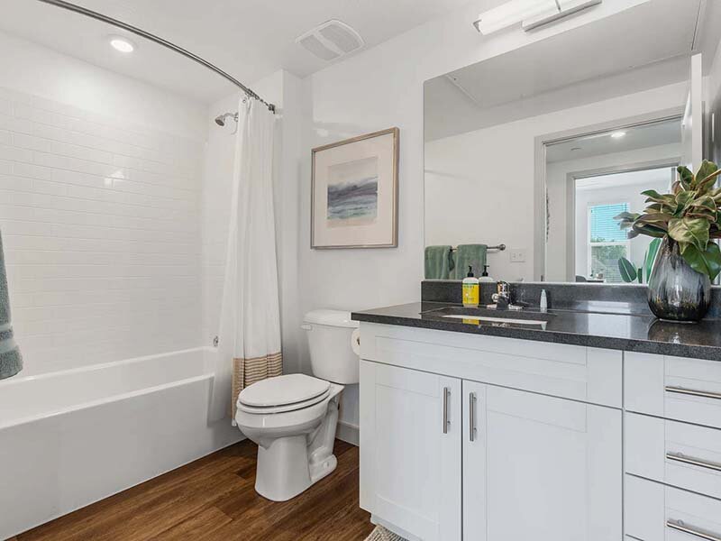 Bathroom with Mirror and Wall Art | City View St. George