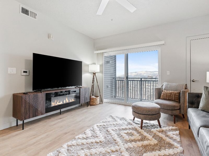 Living Room with Balcony Access | Wilmington Flats