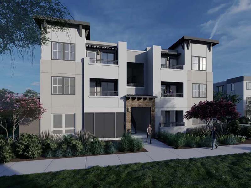 Apartment Exterior Views with Sidewalk | Monamos Terrace