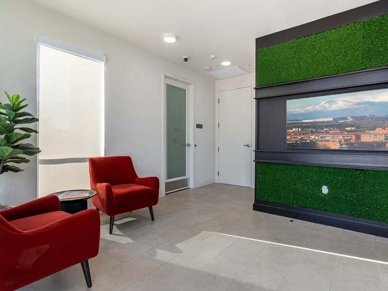 Community Seating with Wall Art | Monamos Terrace