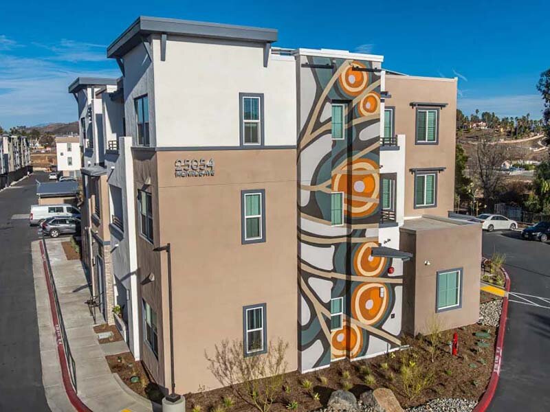 Exterior View with Wall Art | Monamos Terrace
