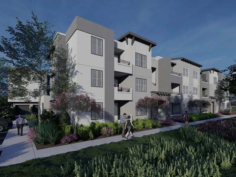 Apartment Complex of Rendering with Foliage | Monamos Terrace