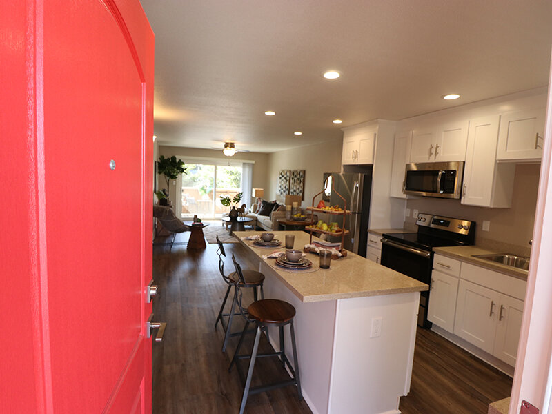 Kitchen with Counter and Wood Style Flooring | Pentagon