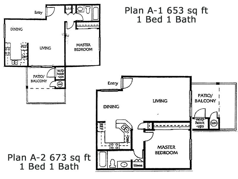 Estancia Apartments Floor Plan 1 Bedroom 1 Bath