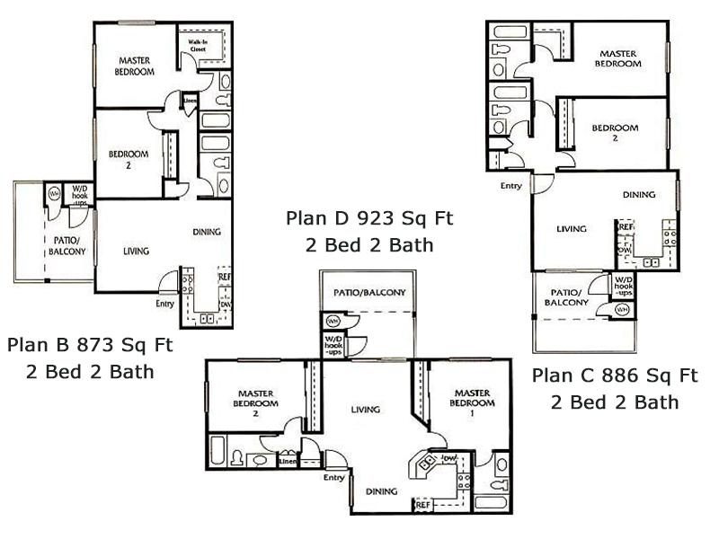 Estancia Apartments Floor Plan 2 Bedroom 2 Bath