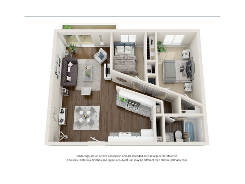 Coronado Apartments Floor Plan 2 Bed 1 Bath
