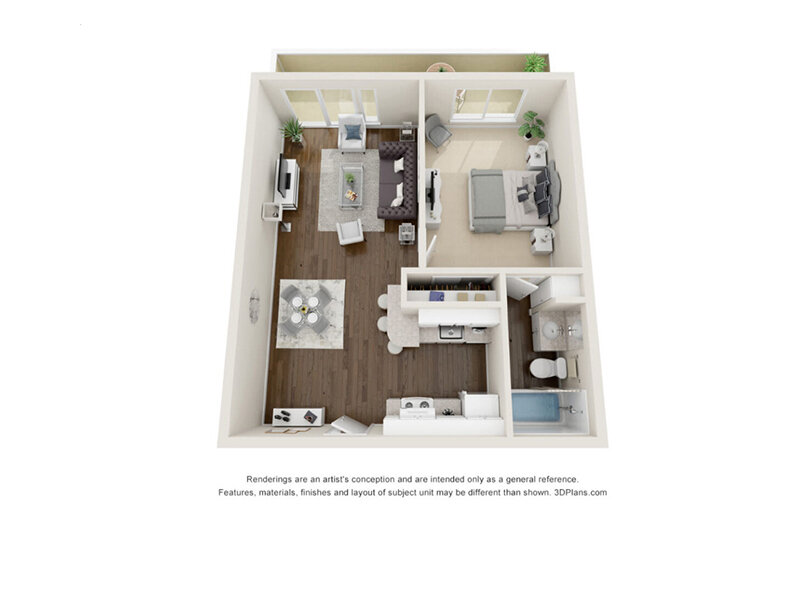 Coronado Apartments Floor Plan 1 Bed 1 Bath