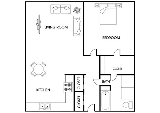 Floorplan for Asbury Plaza Apartments