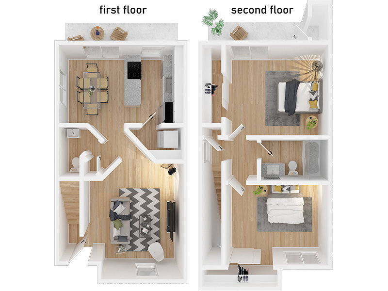 Appian Terrace Apartments Floor Plan 2 Bedroom 1.5 Bathroom