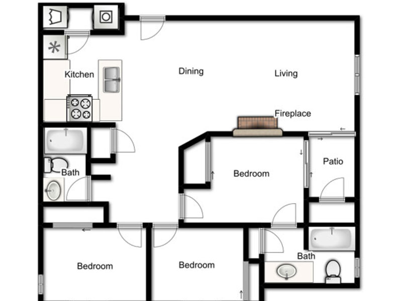 Three Bedrooms
