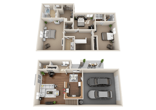 Floorplan for Suncrest Townhomes Apartments
