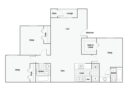 Floorplan for Mojave Flats Apartments