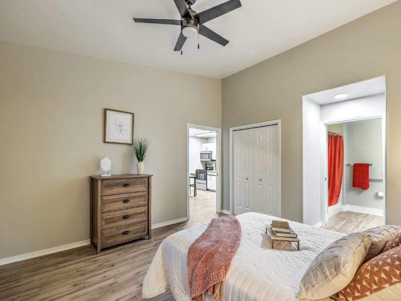 Ceiling Fans in Bedroom | River Run Senior Apartments in Boulder City, NV