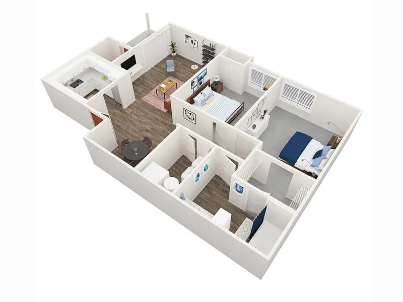 2A floorplan at Creekview Apartments