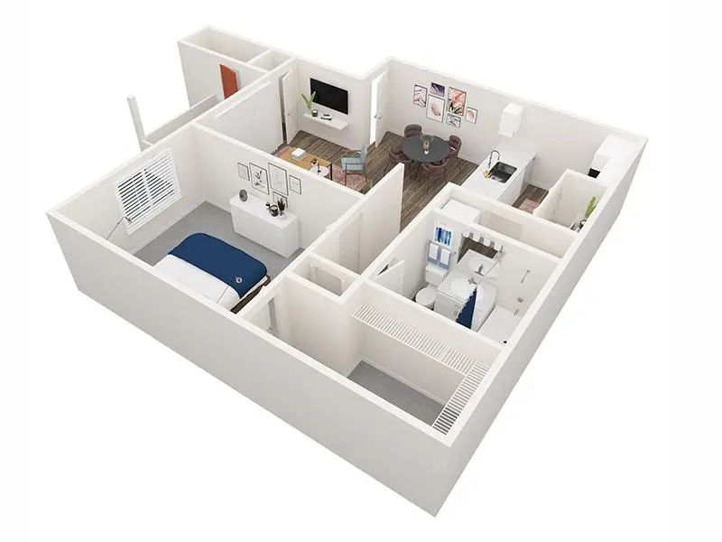 1B floorplan at Creekview Apartments