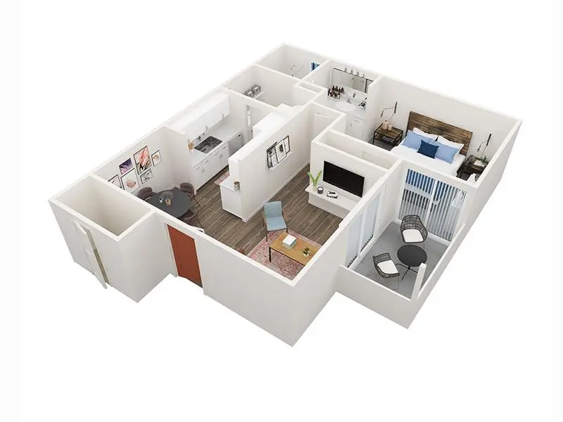 1A floorplan at Creekview Apartments
