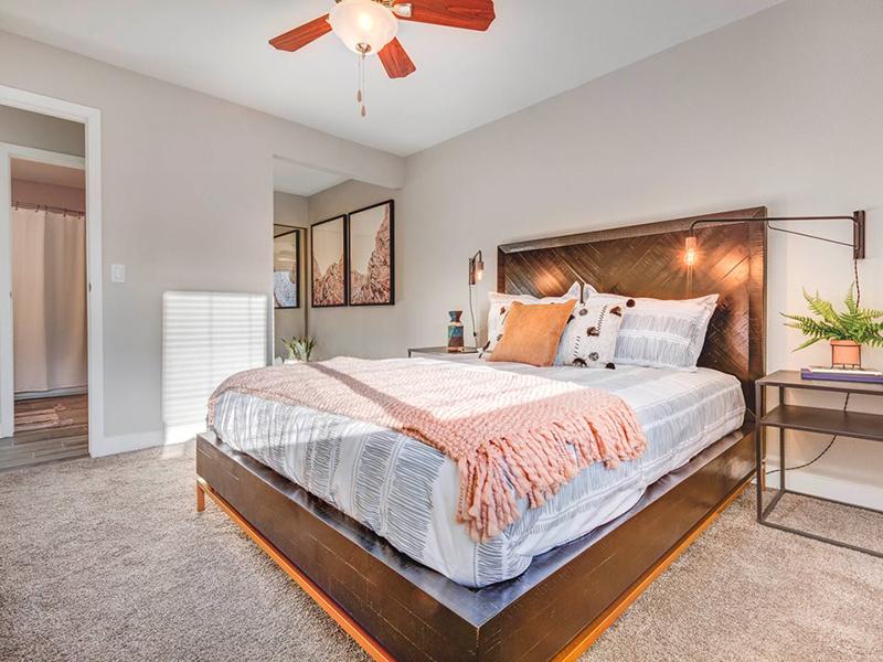 Large Furnished Bedroom | Santa Fe at Cottonwood Apartments in Cottonwood Heights, UT