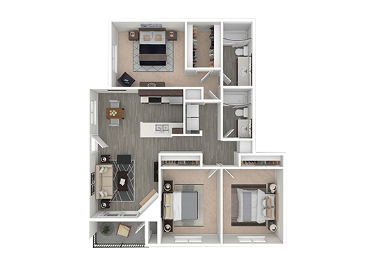 Floorplan for Capri North and South Apartments