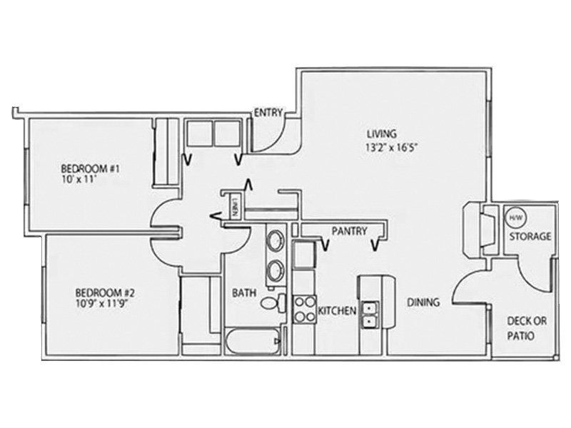 2x2-950 Floorplan at Sundance WA