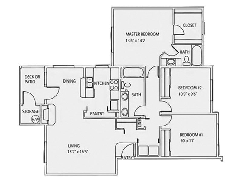 3x2-1160 Floorplan at Sundance WA