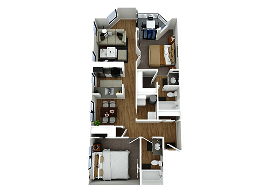 2300 Elliott Apartments Floorplan