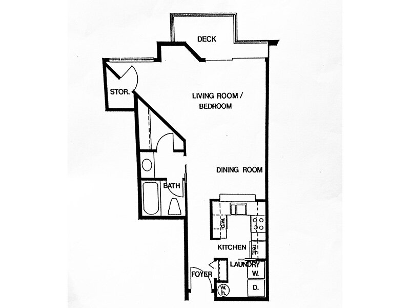 Our 0x1-600 is a Studio, 1 Bathroom Apartment