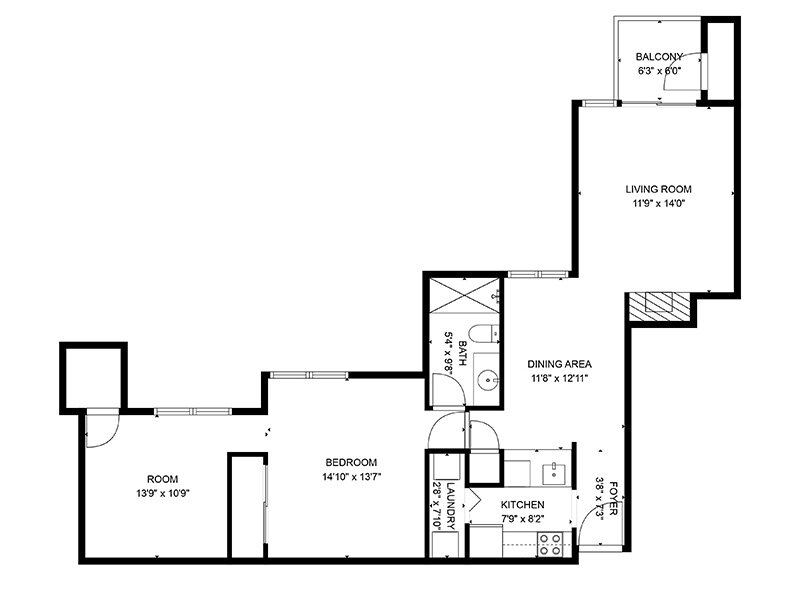 Our 1x1D-943 is a 1 Bedroom, 1 Bathroom Apartment