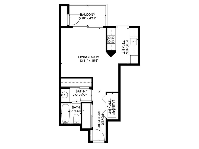 Our 0x1-430 is a Studio, 1 Bathroom Apartment